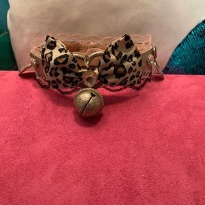 Handmade leopard print collar